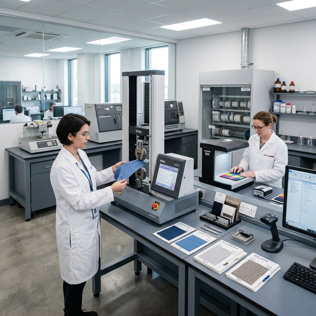 Textile laboratory testing equipment at First Rating